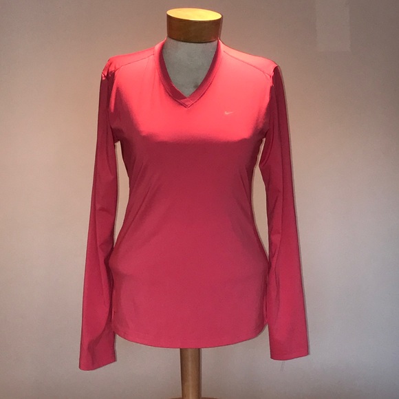 Nike Tops - Nike Athletic Dry Fit Pink VNeck Top. Size medium.